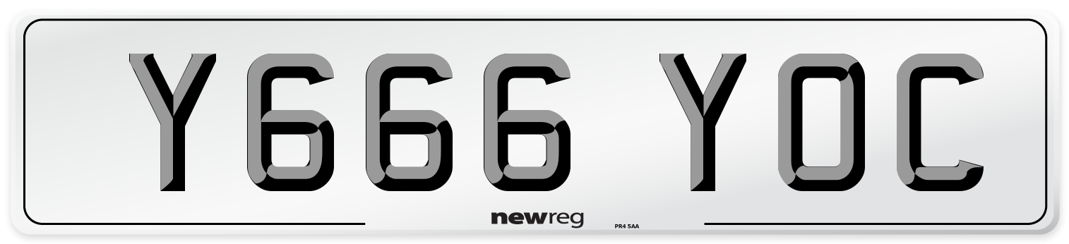 Y666 YOC Number Plate from New Reg